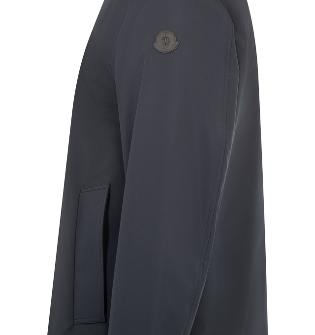Image 3 of 5 - BLUE - MONCLER Brecon Mid-Length 3-in-1 Down Shirt Jacket featuring Airsoft lining, water-repellent main fabric, detachable down-filled double Airsoft vest with zipper closure, zipped pockets and leather-trimmed chest pocket, collar, detachable hood, snap button closure, side pockets, inside fabric description label and leather logo label 100% polyester.