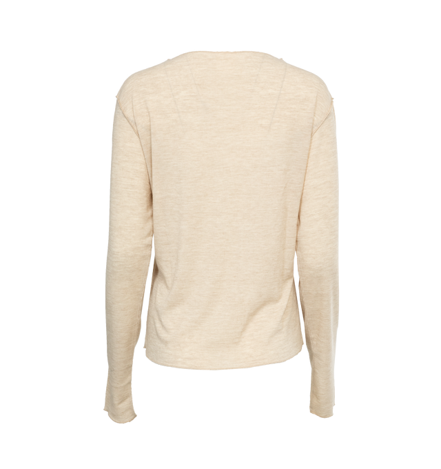 Image 2 of 3 - NEUTRAL - DEIJI STUDIOS Knit Long Sleeve featuring exposed seams and tag, baby locked finishes and a relaxed fit. 85% recycled polyester, 15% ecovero viscose. 