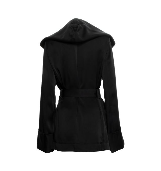 CREPE SATIN BELTED JACKET