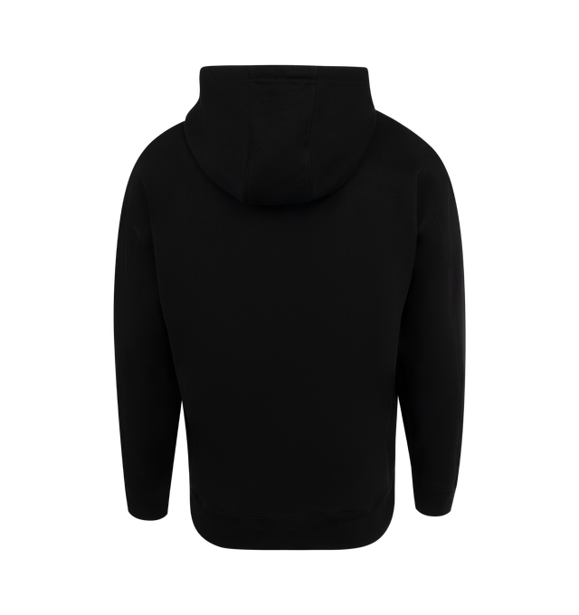 Image 2 of 2 - BLACK - LOEWE Men's Relaxed fit hoodie in medium-weight loopback cotton fleece featuring a Flamenco-inspired leather drawstring. Relaxed fit, regular length featuring ribbed cuffs and hem, hooded collar and Anagram embroidery placed on the chest. Made in Portugal.