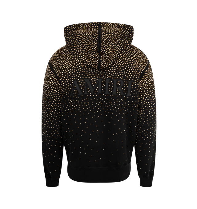Image 2 of 2 - BLACK - AMIRI Crystal Amiri Hoodie featuring french terry hoodie, crystals throughout, kangaroo pocket, rib-knit hem and cuffs and dropped shoulders. 100% cotton. Made in Italy.