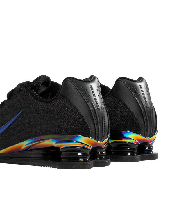 Image 3 of 5 - BLACK - NIKE Shox Z SE Sneaker featuring a slim, stitchless upper, iconic column design, vibrant Nike Swoosh, metallic accents and modified, circular waffle outsole.