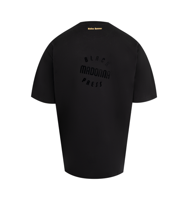 Image 2 of 2 - BLACK - WALES BONNER Mary T Shirt featuring relaxed fit, organic cotton, archival image reprinted on front and crewneck collar. 100% cotton.