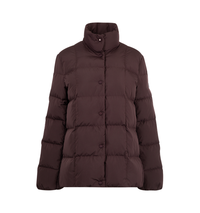 Image 1 of 3 - RED - MONCLER Cochevinne Square-Quilted Short Down Jacket featuring longue saison lining, down-filled, snap button closure, zipped pockets and leather logo patch. 100% polyester. Lining: 100% polyamide/nylon. Padding: 90% down, 10% feather. Made in Moldova.