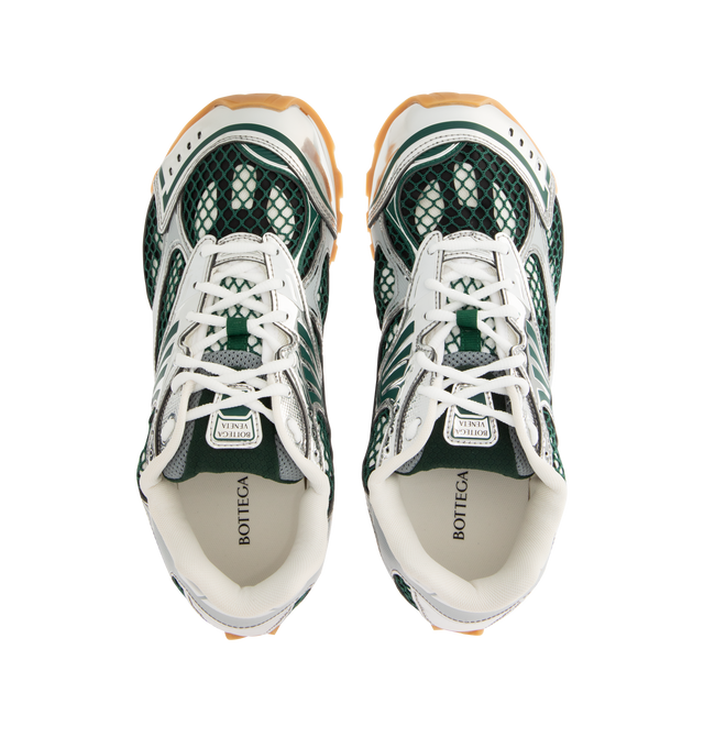 Image 5 of 5 - GREY - BOTTEGA VENETA Sneakers featuring mechanical textile upper, rubber sole, lace-up front, padded collar and tongue with Bottega Venneta logo detail at tongue. Made in Italy.