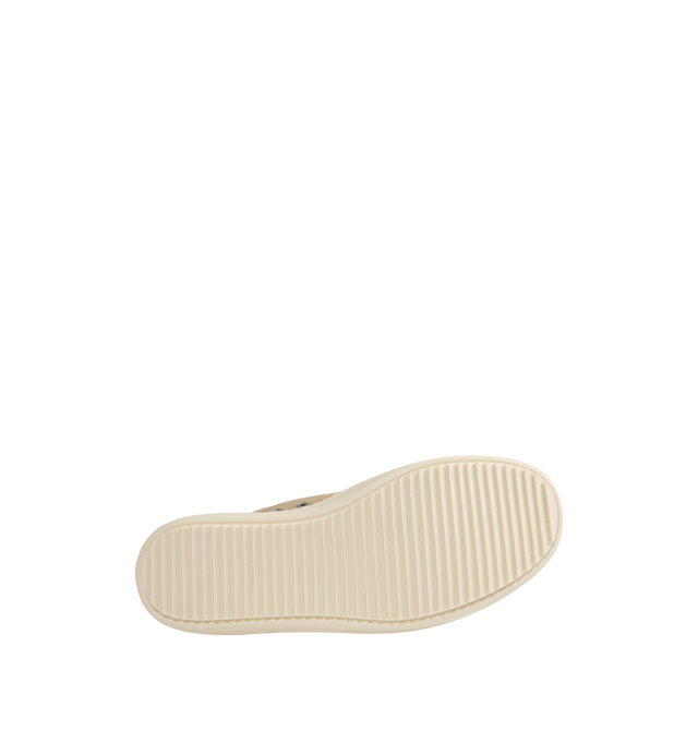Image 4 of 5 - NEUTRAL - Rick Owens Low Sneaks Sneakers featuring low-top, vegetable-tanned spalla leather, LWG-certified leather, calfskin cap toe, lace-up closure, eyelets at inner side, buffed calfskin lining and treaded rubber sole. Upper: leather. Sole: rubber. Made in Italy.
