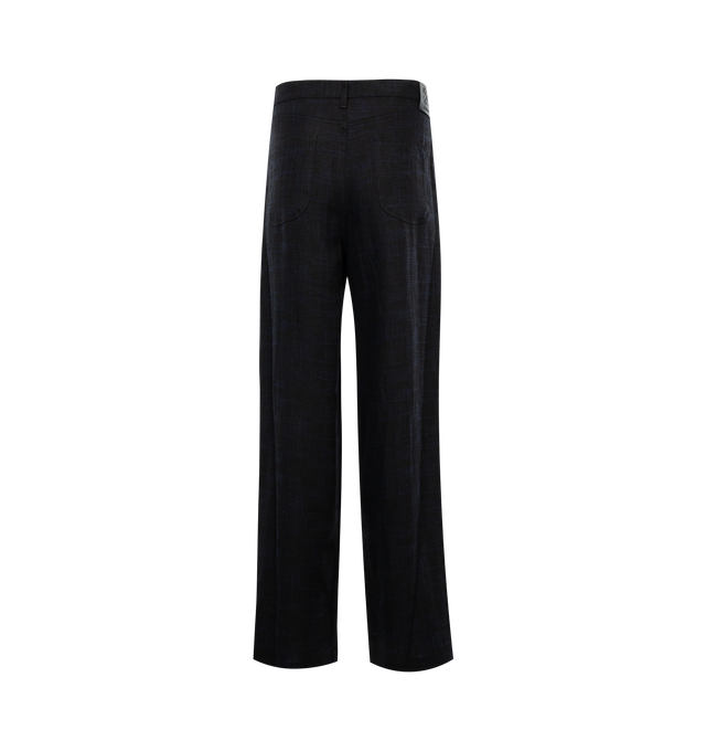 Image 2 of 3 - BLACK - OFF-WHITE  loose fit tapered pants crafted from 100% linen with a cotton-blend lining. Featuring contrasting silver rivets at the pockets and a small logo on the thigh. Made in Italy. Outer 100% Linen/Flax. Lining: 65% Polyester / 35% Cotton. 