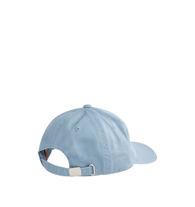 Image 2 of 2 - BLUE - HUMAN MADE 6 Panel Twill Cap #2 featuring embroidered logo graphic at front, adjustable back strap and curved brim. 100% cotton.