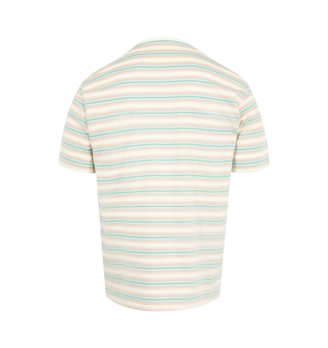 Image 2 of 2 - NEUTRAL - AURALEE Gradient Stripe Cotton Tee featuring short sleeves, crew neckline and stripes throughout. 100% cotton. Made in Japan.