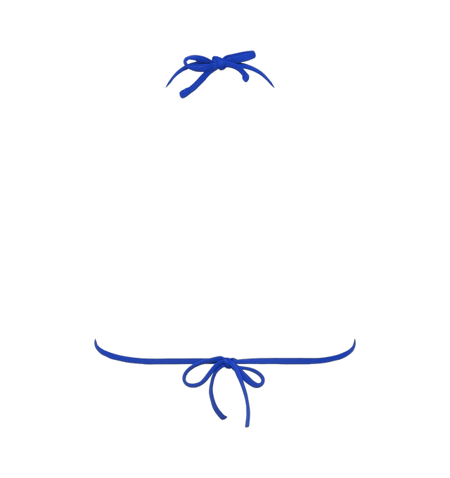 Image 2 of 6 - BLUE - ERES Mouna Sliding Triangle Bikini Top featuring spaghetti straps. 84% Polyamid, 16% Spandex. Made in France. 