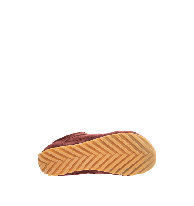 Image 4 of 5 - BROWN - BOTTEGA VENETA Orbit Flash Sneaker featuring low-top, lace-up closure, soft suede upper and rubber sole. Calfskin. Lining: lambskin. Made in Italy.