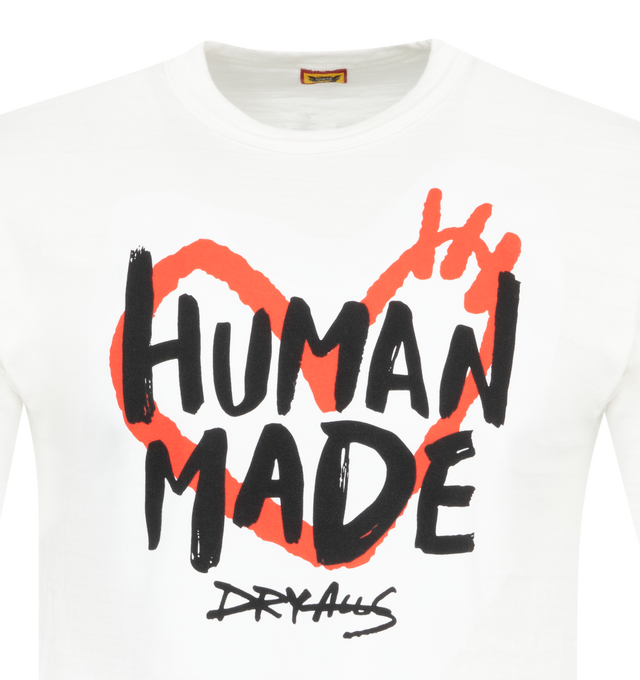 Image 2 of 2 - WHITE - HUMAN MADE Graphic T-Shirt featuring short sleeves, ribbed crewneck and screen printed graphic on front. 100% cotton.  