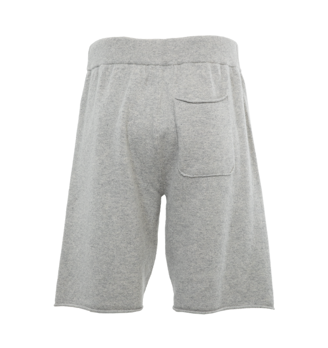 Image 2 of 3 - GREY - EXTREME CASHMERE Laufen Shorts featuring elasticated waistband, straight legs, knee-length and pull-on style. 88% cashmere, 10% nylon, 2% spandex/elastane. 