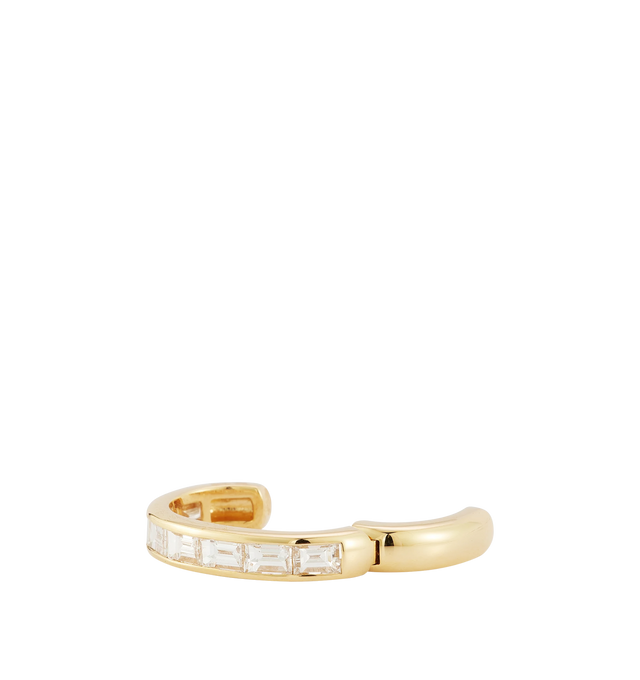 Image 2 of 2 - GOLD - RENNA Equator Ear Cuff featuring channel-set diamonds with hinge opening. Approximately .56 tcw. 18k yellow gold. Hirshleifers offers a range of initial pieces from this collection in-store. For personal consultation and detailed information about jewelry, please contact our dedicated stylist team at personalshopping@hirshleifers.com.