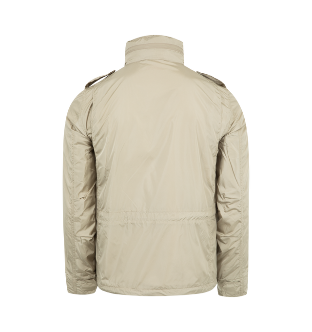 Image 2 of 4 - NEUTRAL - ASPESI Minifield Shell Jacket featuring front press-stud and zip fastening, epaulettes, long sleeves with touch-strap cuffs, two chest patch pockets, and two front flap pockets, internal drawstring fastening at waist and straight hem with an elasticated-drawstring. 100% polyamide.