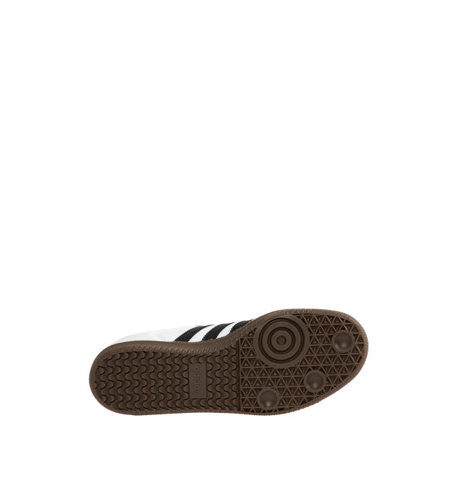 Image 4 of 5 - WHITE - ADIDAS Samba Classic Sneakers are a lace-up style with suede overlays, synthetic leather uppers, lightweight EVA midsole, and gum rubber outsoles. Unisex style in men's sizes.