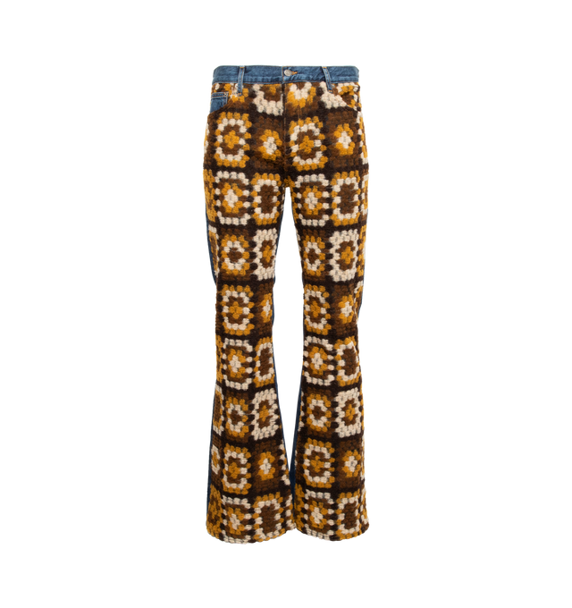 JIMMY CROCHET WOOL DENIM FLARE