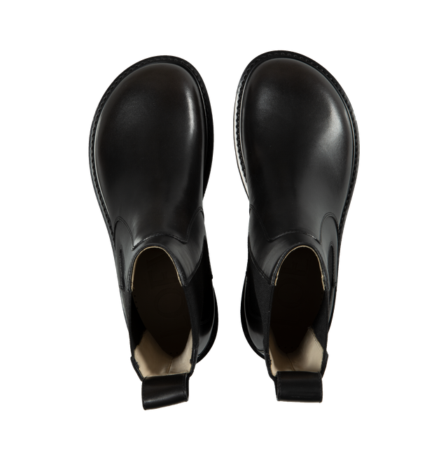 Image 4 of 4 - BLACK - LOEWE BLAZE CHELSEA BOOT is crafted in brushed calfskin featuring a rounded toe shape and a sturdy rubber sole, pull on style, pull on tab and 30mm heel. 100% calf leather. 