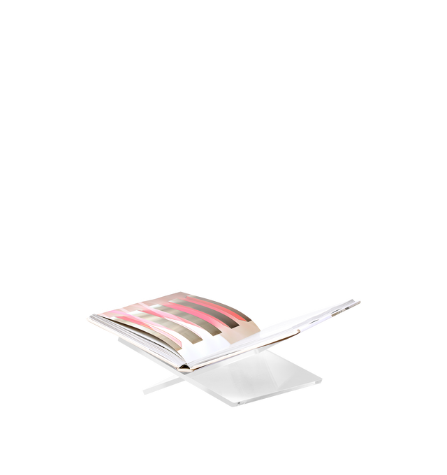 Image 3 of 5 - NEUTRAL - ASSOULINE A Bookstand featuring a bookstand to showcase your collection created with Assouline craftsmanship in mind. Designed by Alex Assouline, this elegantly assembled acetate structure features clean lines and a glossy finish to cradle your volumes tastefully. Leave it on a credenza or hall table with a book that speaks to you, open to your favorite page, inviting visitors to explore and converse. 14 x 12 in. flat. W 13 x D 12 x H 4.8 in. assembled. Holds up to 30 lbs.