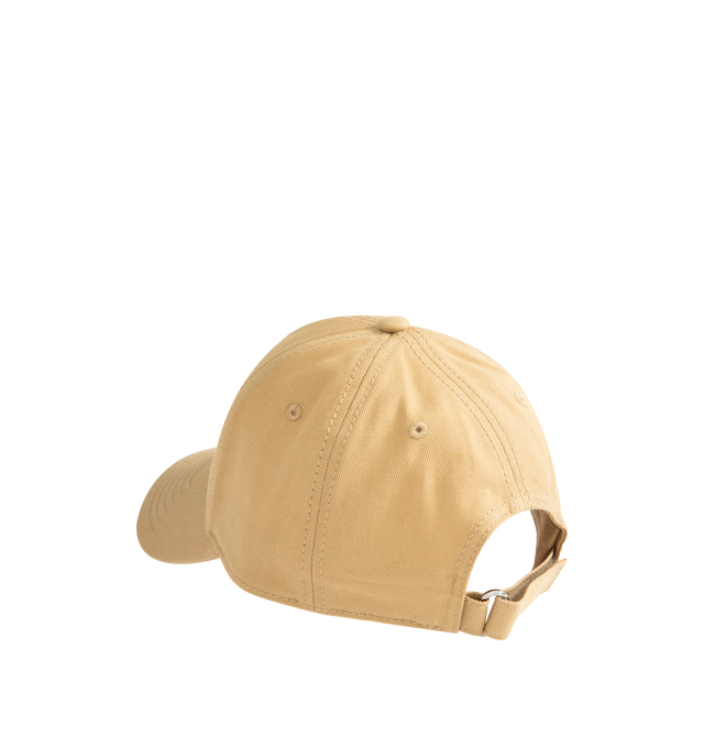Image 2 of 2 - BROWN - MONCLER Gabardine Baseball Cap featuring cotton lining, adjustable back tab with hook-and-loop closure and logo patch. 100% cotton.