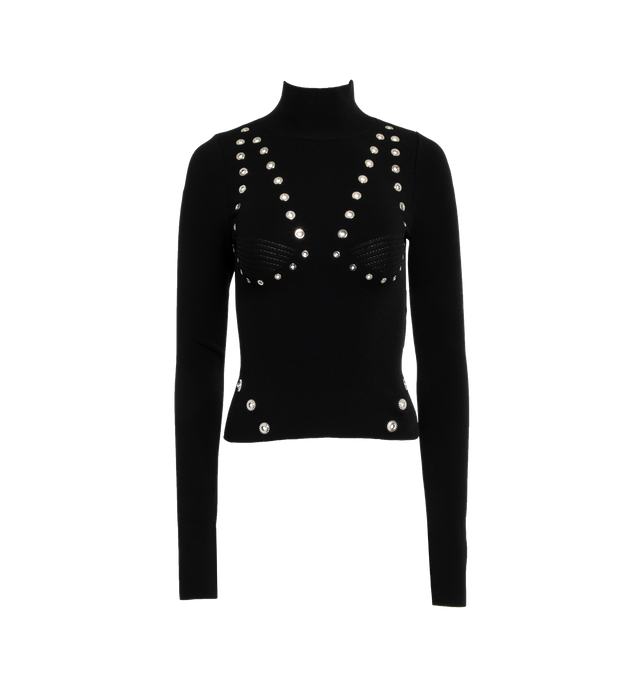 EYELETS MOCK NECK (WOMENS)