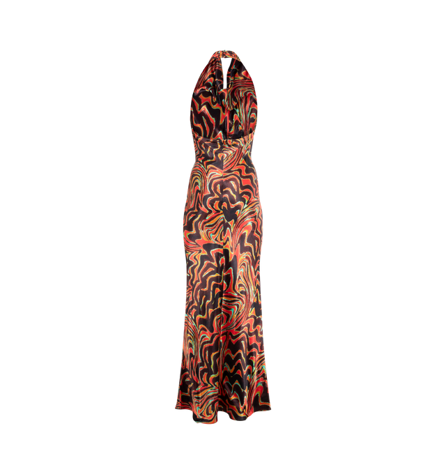 Image 2 of 2 - MULTI - CHRISTOPHER JOHN ROGERS Cowl Neck Halter Gown featuring maxi length, print throughout, A-line silhouette, cowl halter neckline and low back.