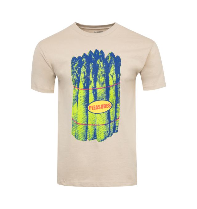 Image 1 of 2 - NEUTRAL - PLEASURES VEGGIE T-SHIRT featuring screen print, crewneck and short sleeves. 100% cotton. 
