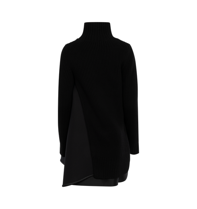 WOOL KNIT X SATIN BONDING DRESS