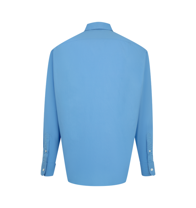 Image 2 of 2 - BLUE - A.Presse Men's Spread Collar Shirt is crafted from cotton and features a regular-fit silhouette with a classic spread collar. Designed with a clean, timeless construction that reflects the brand's understated approach to everyday tailoring. Main Material: 100% Cotton.