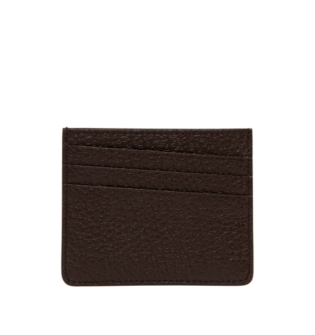 Image 1 of 3 - BROWN - MAISON MARGIELA Card Holder Slim 6cc featuring five card slots, one main compartment and 4 stitch signature. 100% Calf Leather. Made in Italy.