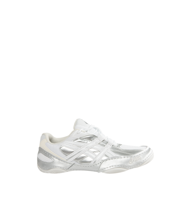 Image 1 of 5 - WHITE - ASICS Hypersync Sneaker featuring synthetic leather overlays, decorative stitching details, a low-profile, OrthoLite X-40 sockliner, OrthoLite heel cup and AHARPLUS outsole rubber.