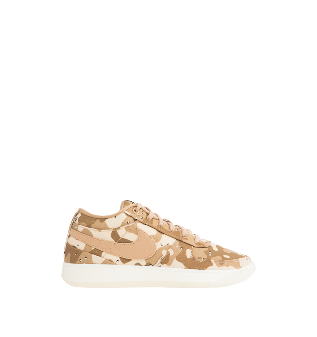 Image 1 of 5 - BROWN - NIKE Book 1 SE Basketball Sneaker featuring Ripstop canvas texture, top-loaded Air Zoom unit in the heel, a top-loaded midfoot strong plastic plate, strong plastic sidewall cage for stability, full-length foam and rubber sole.
