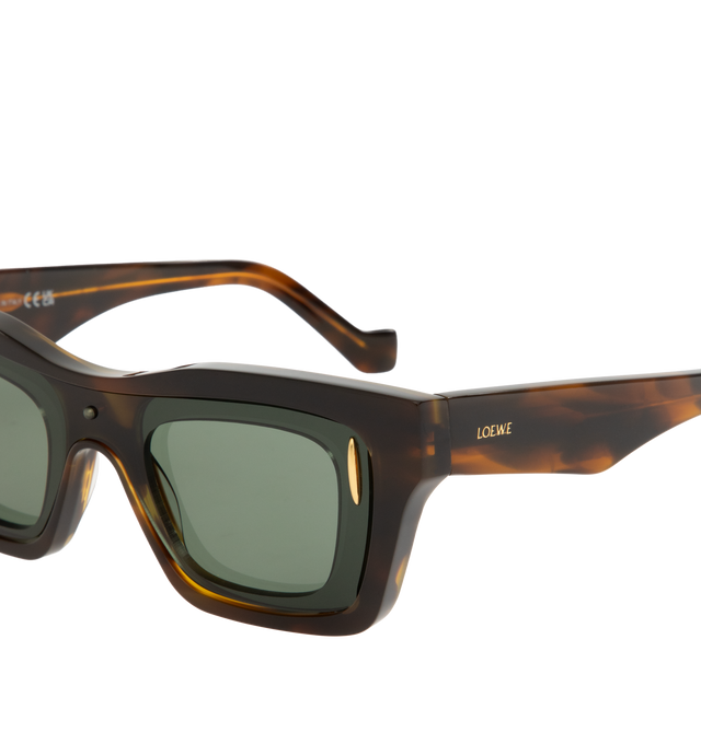 Image 3 of 3 - BROWN - Loewe Cinema Double Layer rectangle-shaped sunglasses in an acetate double frame construction featuring universal fit, UVA/UVB protection and metal LOEWE logo. Made in Italy.
