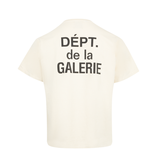 Image 2 of 2 - WHITE - GALLERY DEPT. Self Title Tee featuring relaxed fit, short sleeves, crew neck and front and back graphic. 100% cotton. Made in USA.