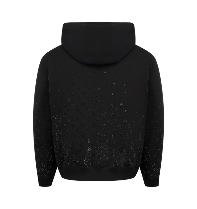 Image 2 of 2 - BLACK - CASABLANCA Crystal Monogram Zip-Up Hooded Sweatshirt featuring hood, drawstring fastening, a zip closure with logo on the zipper tab, patch pockets, and ribbed cuffs and hem detail. Made in Portugal.