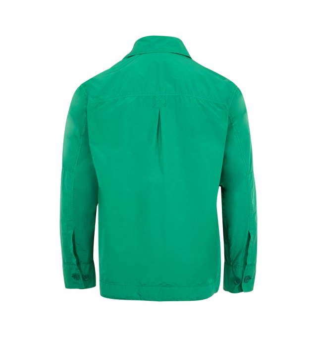 Image 2 of 2 - GREEN - ASPESI Camicia Makoa Jacket featuring concealed front closure, button cuffs, two front chest pockets and collar.