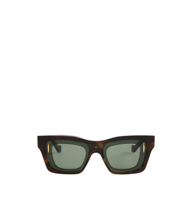 Image 1 of 3 - BROWN - Loewe Cinema Double Layer rectangle-shaped sunglasses in an acetate double frame construction featuring universal fit, UVA/UVB protection and metal LOEWE logo. Made in Italy.