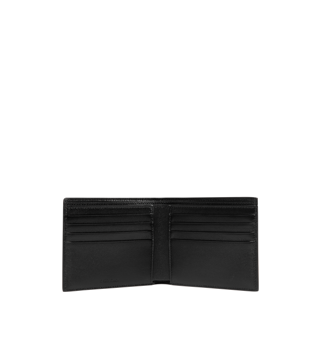 Image 3 of 3 - BLACK - BALENCIAGA Cash Square Folded Wallet in arena lambskin with multicolor printed stickers featuring square folded wallet, Balenciaga logo printed at front, 8 card slots, 2 bill pockets and 2 receipt compartments. L4.3 x H3.7 x W1.1 inch. Lambskin. Made in Italy.