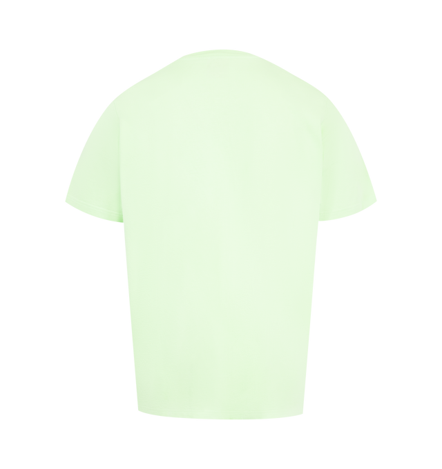 Image 2 of 2 - GREEN - CASABLANCA Innocence Triangle T-Shirt featuring an ocean scene at sunset with an island in the centre, crew neck, short sleeves and a relaxed fit. 100% organic cotton. Made in Portugal.