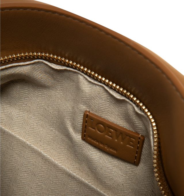 Image 3 of 3 - BROWN - LOEWE Small Puzzle Bag in classic calfskin and suede featuring distinctive geometric lines and cuboid form, intarsio stripes in a colourway-specific pattern, shoulder, crossbody or hand carry, detachable and adjustable strap, zip closure with calfskin pull, one external zip rear pocket, one internal slip pocket, suede lining and embossed Anagram. Classic Calf/Suede. 16.5 cm x 24 cm x 10.5 cm. Made in Spain.
