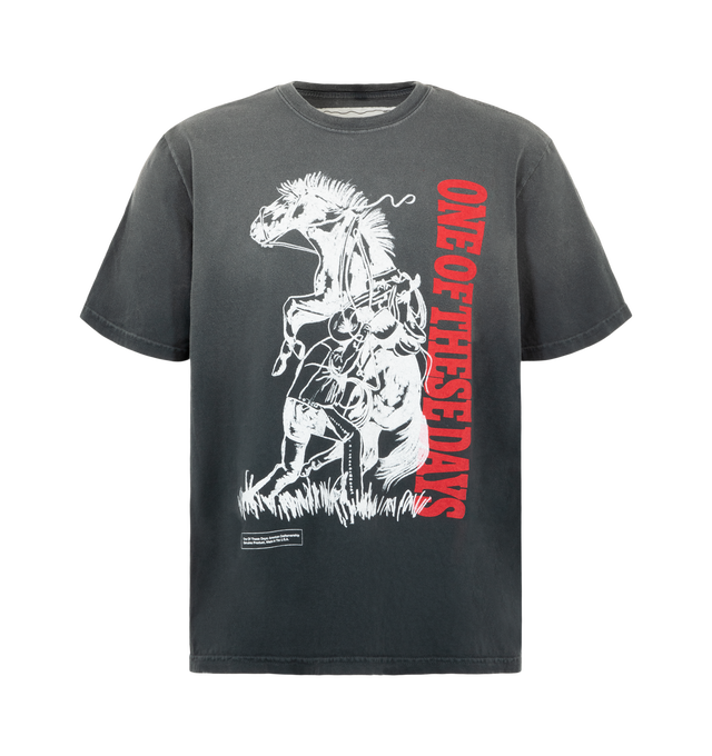Image 1 of 2 - BLACK - One Of These Days Men's Anyhow T-Shirt is crafted from premium fabric knit in the USA and features a classic short-sleeve silhouette designed for everyday wear. Cut and sewn in the USA, this essential style is finished with a vintage wash for a worn-in feel and is pre-shrunk to help maintain a consistent fit over time. Main Material: Cotton. Made in the USA.