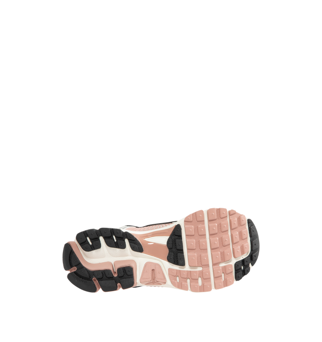Image 4 of 5 - PINK - NIKE Zoom Vomero 5 SE Sneaker featuring upper that mixes synthetic leather for a layered look, ventilation ports on the heel, Zoom Air cushioning, plastic caging on the side, rubber outsole, metallic accents, foam midsole and rubber outsole.
