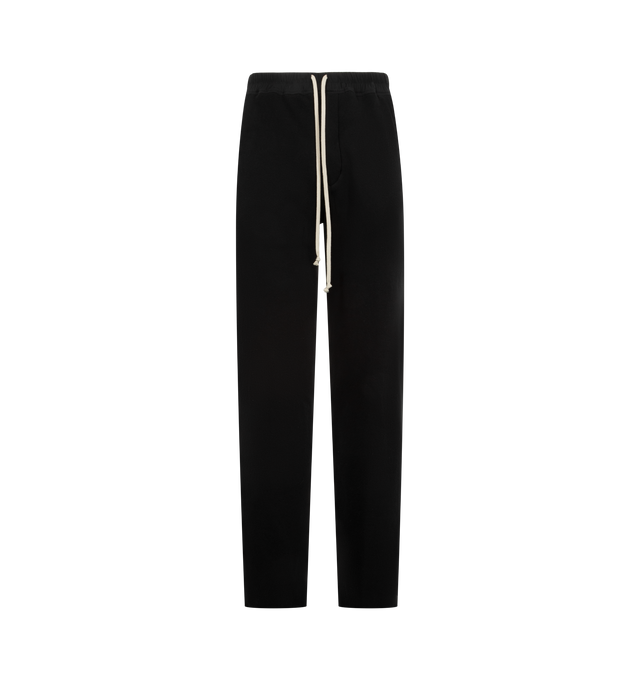 Image 1 of 3 - BLACK - RICK OWENS Dietrich Pants featuring a wide-leg silhouette, drawstring waistband, slant pockets and back flap pockets. 97% cotton (organic), 3% elastane. Made in Italy.