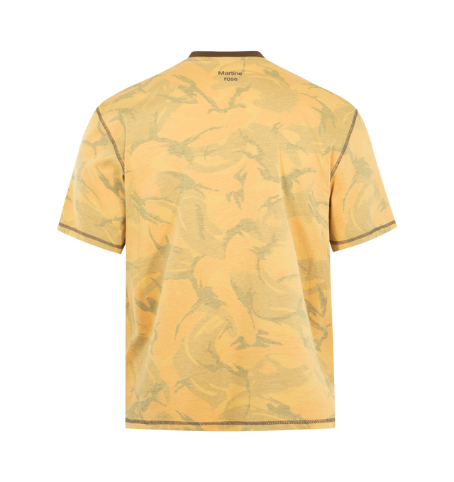 Image 2 of 2 - YELLOW - MARTINE ROSE Classic T-Shirt featuring a vintage feel to it, covered in a faded camo print with a retro, sporty logo at the centre of the chest, crewneck, short sleeves and printed branding. 100% cotton.