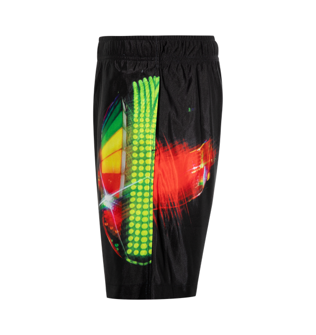 Image 4 of 4 - BLACK - PLEASURES X DAFT PUNK Dazzle Sport Short featuring elasticized waist, side pockets, back patch pocket and sublimated print. 100% polyester.
