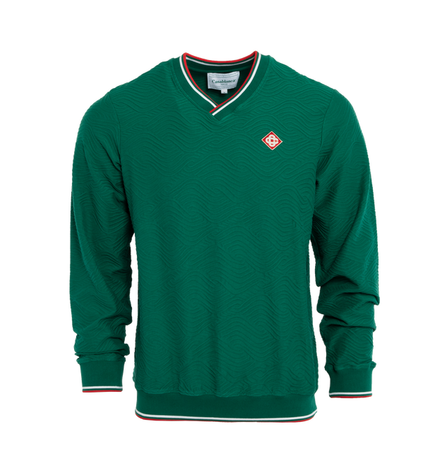 3D WAVE V-NECK LOGO SWEATSHIRT (MENS)