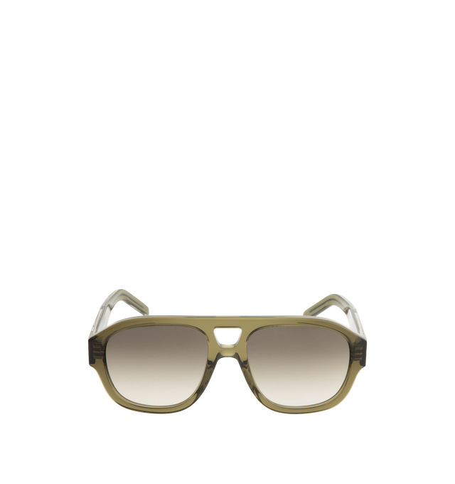 Image 1 of 3 - GREEN - GIVENCHY Day Sunglasses featuring day line, aviator shape, double bridge and metal plaque with engraved GIVENCHY on the temples. 100% UVA/UVB protection. 100% acetate. Made in Italy.