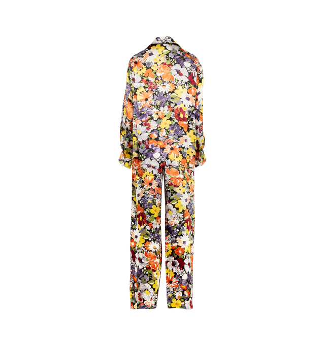 Image 2 of 7 - MULTI - BOTTEGA VENETA Floral Pyjama Set featuring matching top and bottom, floral print throughout, button closure for shirt, elasticated waistband for trousers and relaxed fit. Made in Italy.