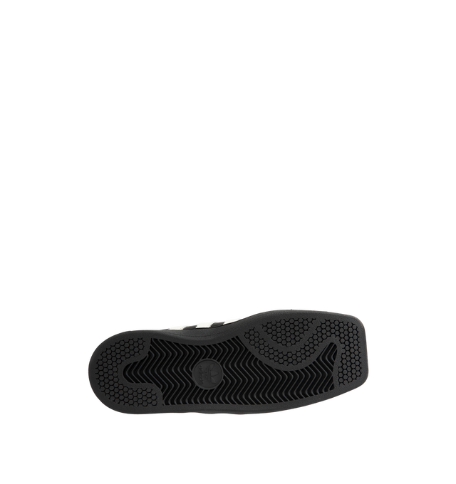Image 5 of 6 - BLACK - Adidas Women's Jennie Superstar SQ Ballet Shoes are crafted from leather and feature a low-cut silhouette, a squared shell toe, and an elastic closure for easy entry and a secure fit. Finished with a textile sockliner, signature 3-Stripes, Trefoil branding, Jennie co-branding details, and includes optional shoelaces for customization. Main Material: Leather.