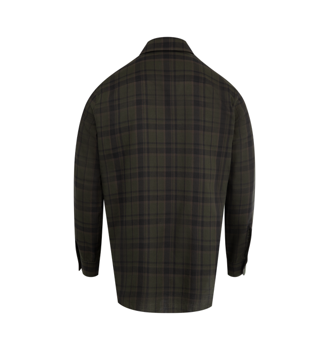 Image 2 of 2 - BROWN - SAINT LAURENT Classic Fit Shirt featuring a pointed collar, front button closure, one patch pocket at the chest, one-button cuffs and curved hem. 100% cotton. Made in Italy.